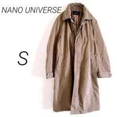 【517】ナノユニバース　トレンチコート ロングコート　S ブラウン