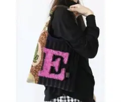 ebagos エバゴス　シェニール・アーカイブワンホールトート　PINK