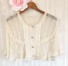 専用♡axes femme♥ケープ風レース編み？♥ボレロ？♥サイズᎷ♥生成り