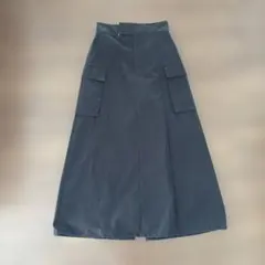 ブラック カーゴロングスカート