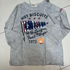 ミキハウス グレー長袖Tシャツ 90cm