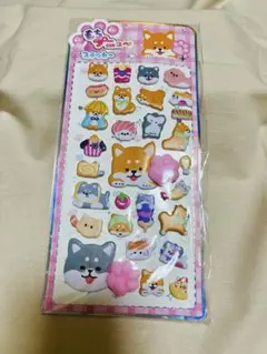 もちプニュ〜ステッカー　肉球シール　わんこ　犬　ぷにぷに　立体