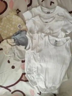 H&M ホワイトロンパース 4枚セット