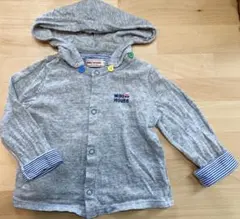 miki HOUSE フード付きカーディガン 90 グレー