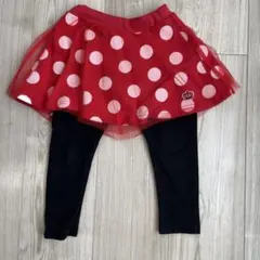 赤い水玉スカートとレギンスセット　90cm