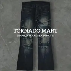 archive 00s y2k Tornado Mart 立体フレアデニムパンツ