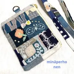 ミナペルホネン ハンドメイド パッチワーク ミニポーチ　パスケース