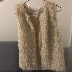 Samansa Mos2 ベージュファー風ジャケット ベスト