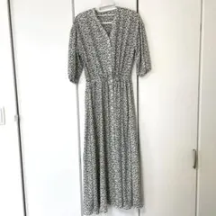 LOWRYSFARM 花柄ロングワンピース 半袖 前開きボタン