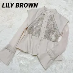 美品✨LILY BROWN エンブロイダリースイッチングブラウス ベージュ
