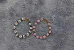 花モチーフビーズブレスレット2点セット sakura bracelet