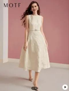 MOTF アイボリー 花柄刺繍 キャミワンピース