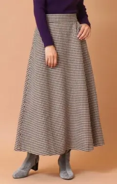 FREE'S MART 千鳥格子ロングフレアスカート