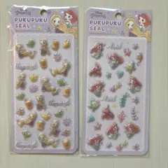 【Disney】プクプクシール アリエル&ラプンツェル2枚セット