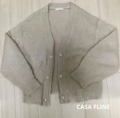 CASA FLINE モヘア混ニットカーディガン ベージュ