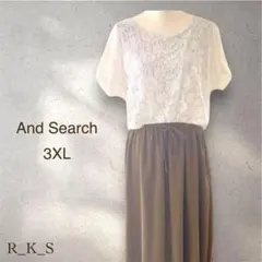 And Search レース切替 ロングワンピース 4L 3XL ゆったり