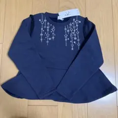 新品⭐︎ネイビー フレアトレーナー 星刺繍 組曲 130cm