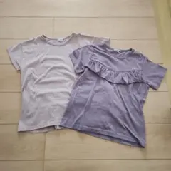薄紫色フリルTシャツ2枚セット 140cm
