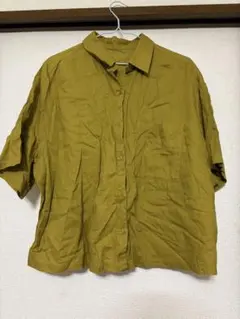 GU 半袖　シャツ　マスタード色　XL