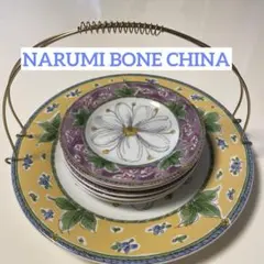 【未使用】NARUMI フラワーケーキプレート 6枚セット(持ち手とサーバー付)