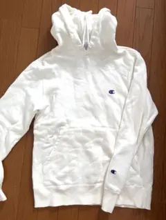 Champion ホワイト フード付きパーカー M チャンピオン