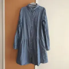 LEPSIM デニム 長袖 シャツワンピース