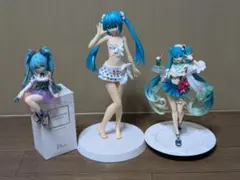 初音ミク フィギュア 3体セット 水着＆ウェイトレス＆ぬーどるストッパー