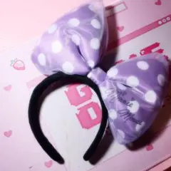 ミニーちゃん りぼん カチューシャ 紫