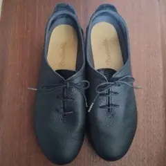 本革レースアップシューズ　黒　23.5cm