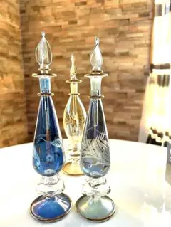 エジプトで購入　ガラス香水瓶大型3点セット
