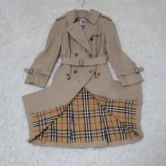 バーバリー　トレンチコート　ベージュ　ノバチェック　ベージュ系