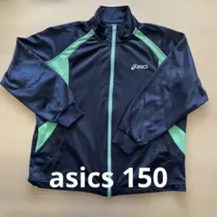 asics ジャージジャケット ブラック/グリーン150