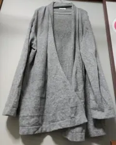 ウール　ロングカーディガン　4XL　グレー