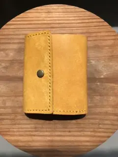 三つ折り財布　ハンドメイド　革財布　財布