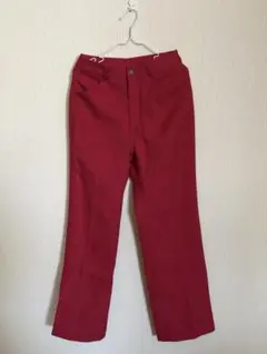 GU センタープレスカラーストレートパンツ　レッド