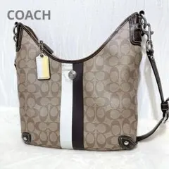 COACH コーチ シグネチャー ショルダーバッグ 2WAY キャンバス レザー