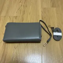 スマホショルダーバッグ グレー お財布機能付きのサムネイル