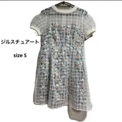 ジルスチュアート　チェック柄・花柄 半袖ミニワンピース S