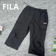 フィラ クロップド カーゴパンツ M 黒 7分丈 リップストップ軽量トレーニングのサムネイル