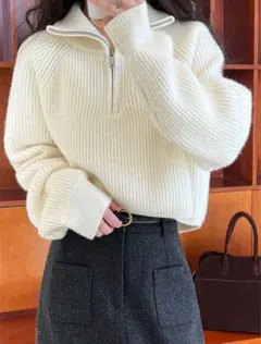 【新品即発送】GRL ハーブジップショート丈ニットトップス[an1829]