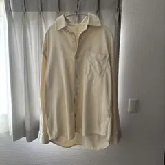 GU ウォッシュドシャツ（ツイル） イエロー オーバーサイズ ユニセックス