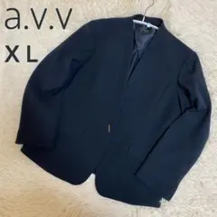 a.v.v アーヴェヴェ ノーカラージャケット セレモニー フォーマル 紺 XL