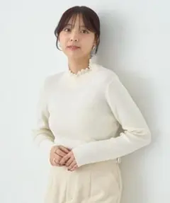 ★earth music&ecology 新品 レーシーハイネックプルオーバー