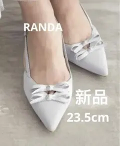 ランダ RANDA ★ ダブルリボンバックストラップパンプス （BLUE