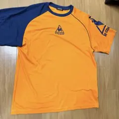 LE COQ SPORTIF Tシャツ Oサイズ オレンジ/ネイビー　ルコック