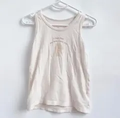 90cm ベージュ　ノースリーブ肌着　ボーダー　クマ柄