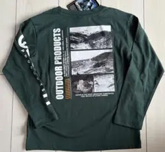 新品　130cm OUTDOORアウトドア 長袖Tシャツ　バックプリント　緑