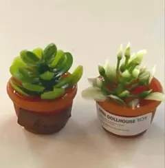 1/19限定SALE　2つセット 小型 茶色鉢　ミニチュア　ドールハウス