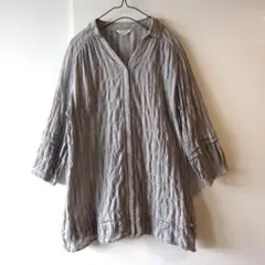 1度着用美品 モラビト 麻100% チュニックシャツ 38 - メルカリ