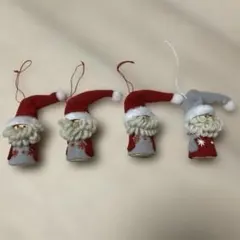 サンタクロース 人形 4体 セット クリスマス ツリー ハンドメイド マスコット